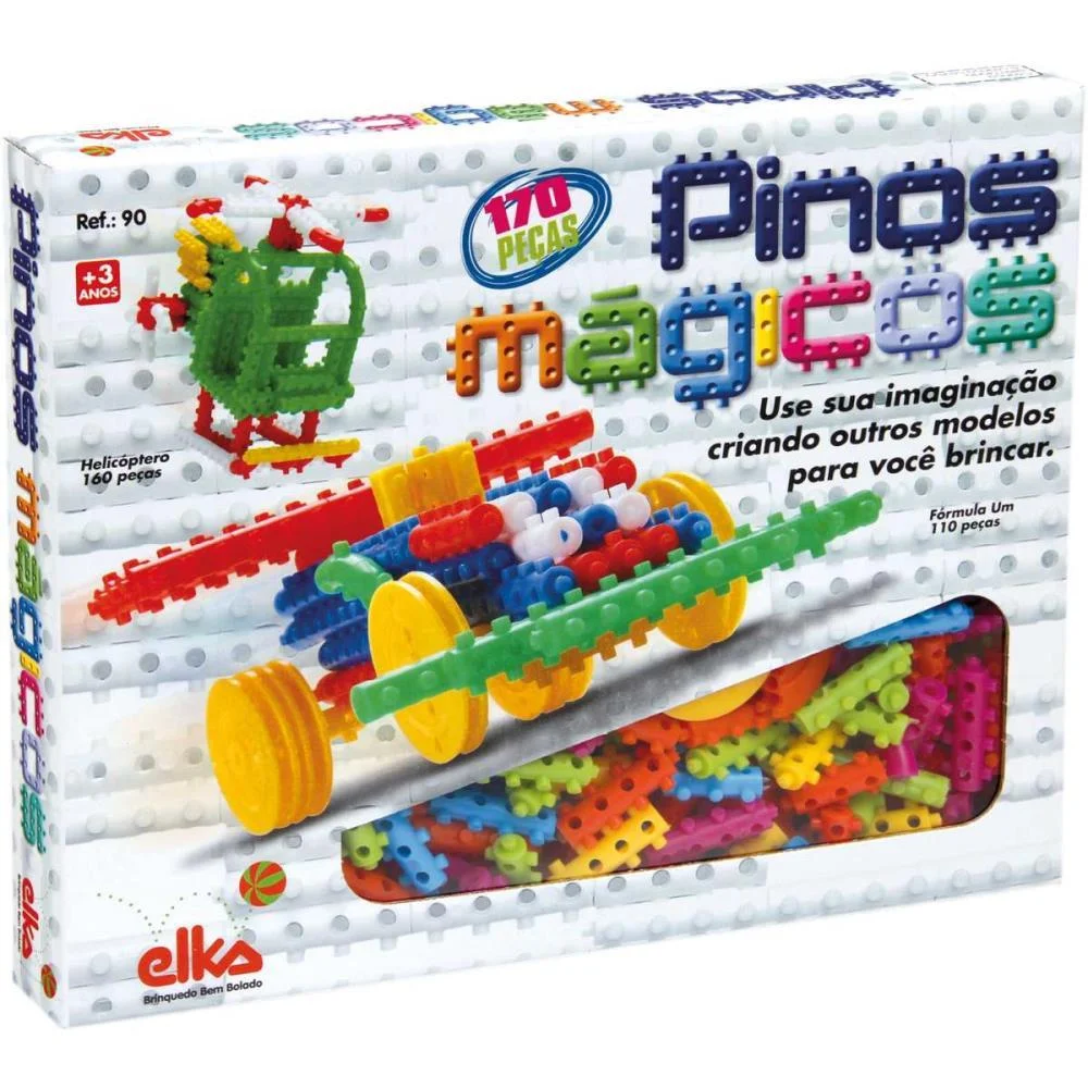 Brinquedo Para Montar Pinos Magicos 170 Pecas Elka (Unidade) - imagem 3
