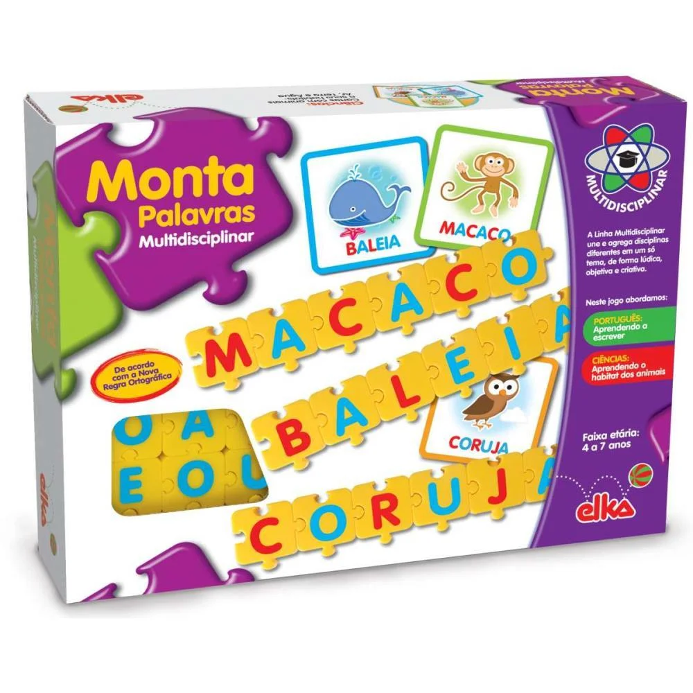 Brinquedo Pedagogico Monta Palavras Elka (Unidade) - imagem 4