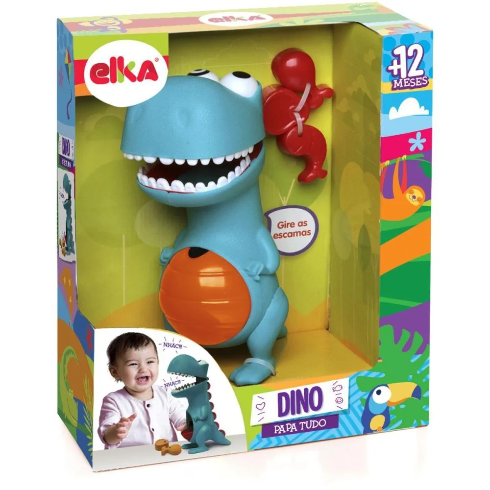 Brinquedo Para Bebe Dino Papa Tudo C/Acessorios Elka (Unidade) - imagem 2