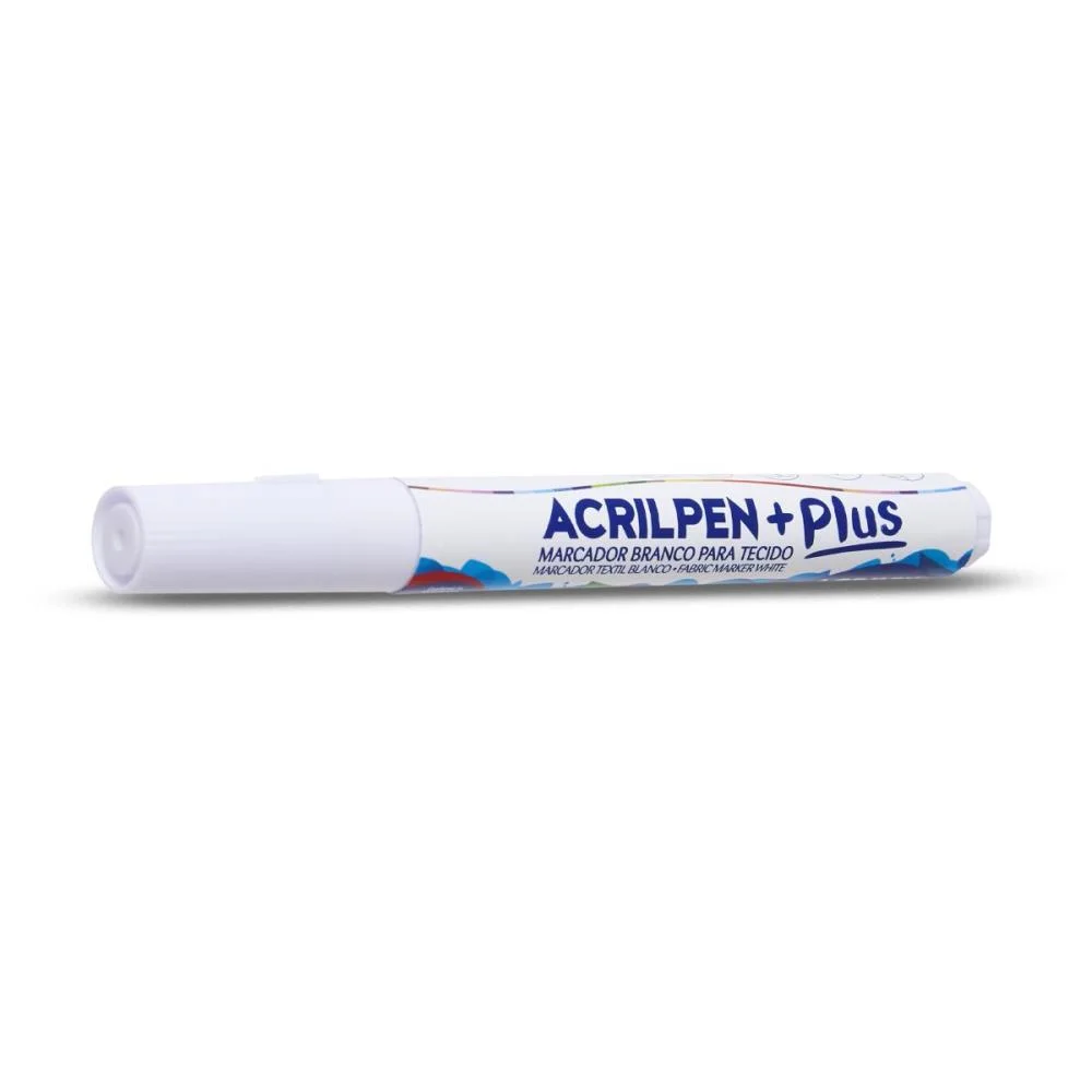 Caneta Para Tecido Branco Acrilpen Plus Acrilex (Blister) - imagem 3