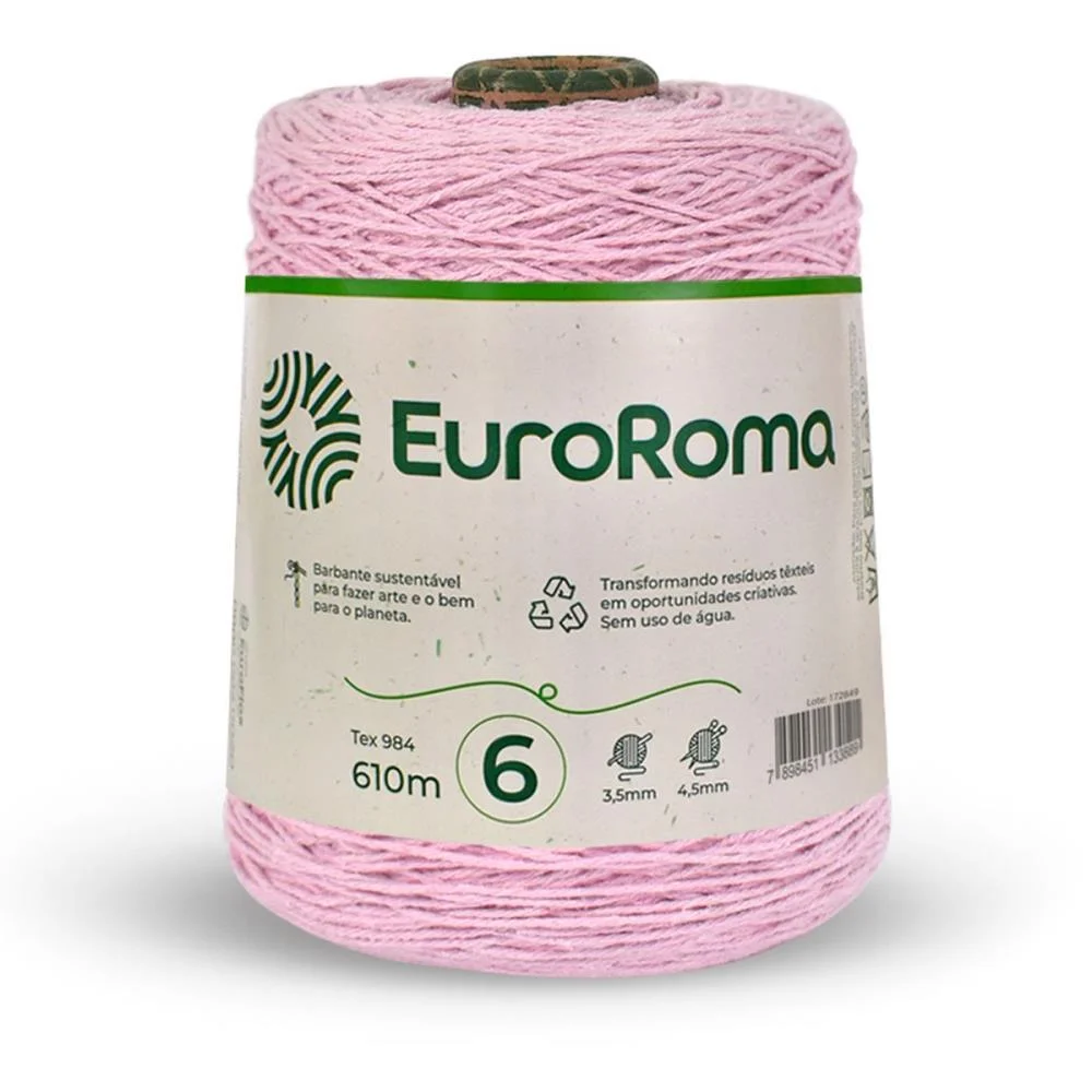 Barbante Colorido 600G 4/6 Fios 610M Rosa Bebe Euroroma (Unidade) - imagem 4