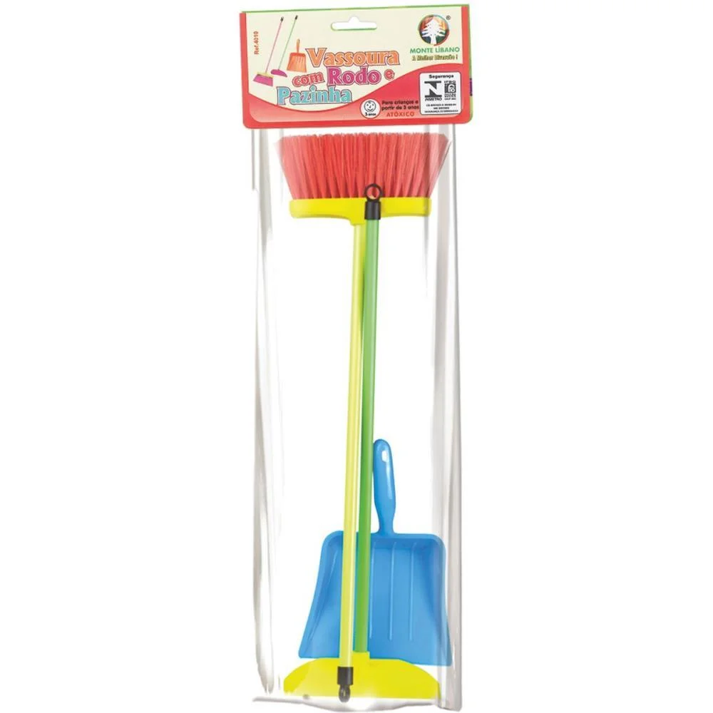 Brincando De Casinha Vassoura Com Rodo E Pa Monte Libano (Kit) - imagem 2