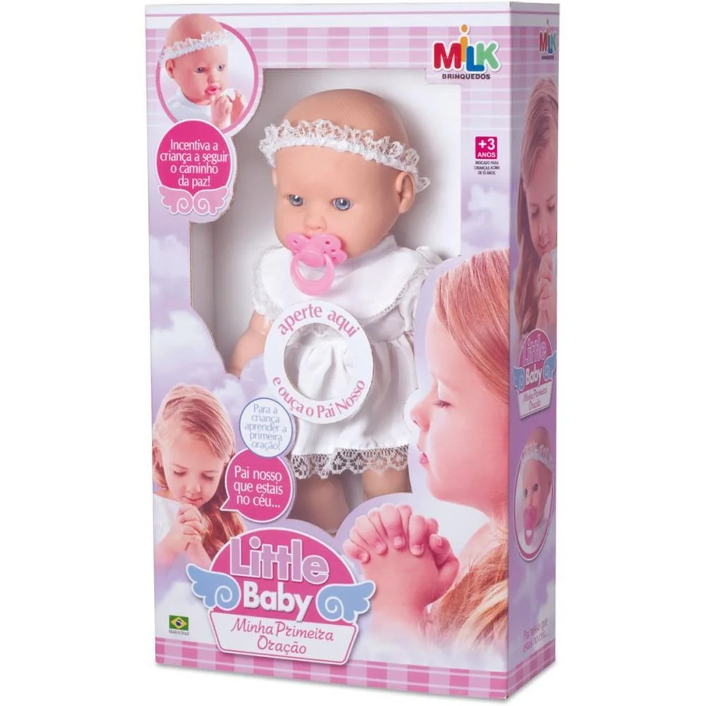 Boneca Com Mecanismo Little Baby Primeira Oracao Milk (Unidade) - imagem 3