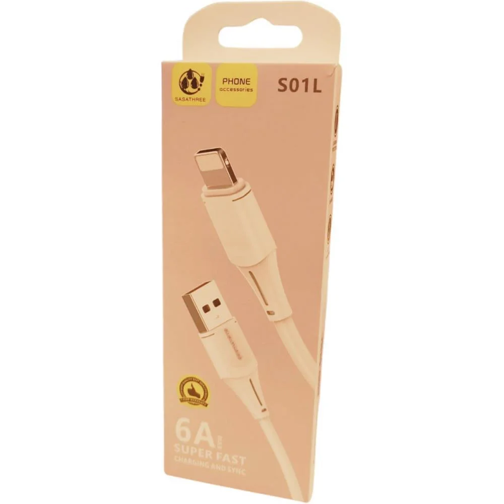 Cabo Usb Turbo Usb/Ios 6A 1M Branco Flex (Unidade) - imagem 4