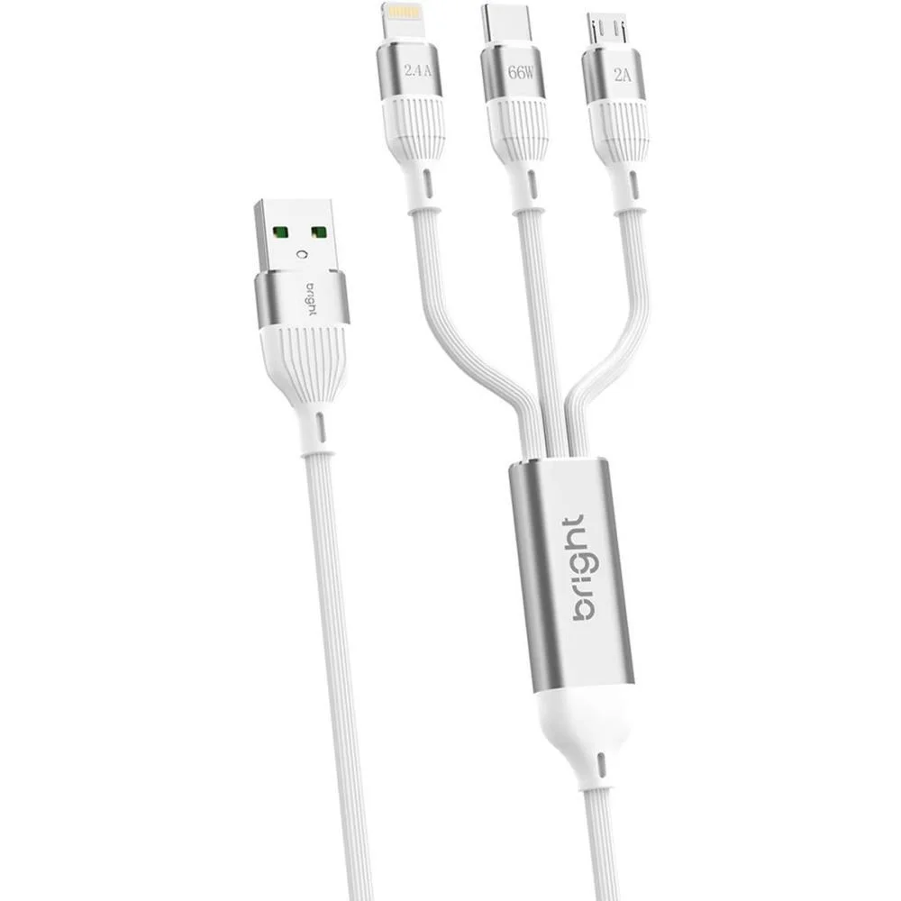 Cabo Usb Lightning Tipo-C 3 Em 1 Bright (Unidade) - imagem 2