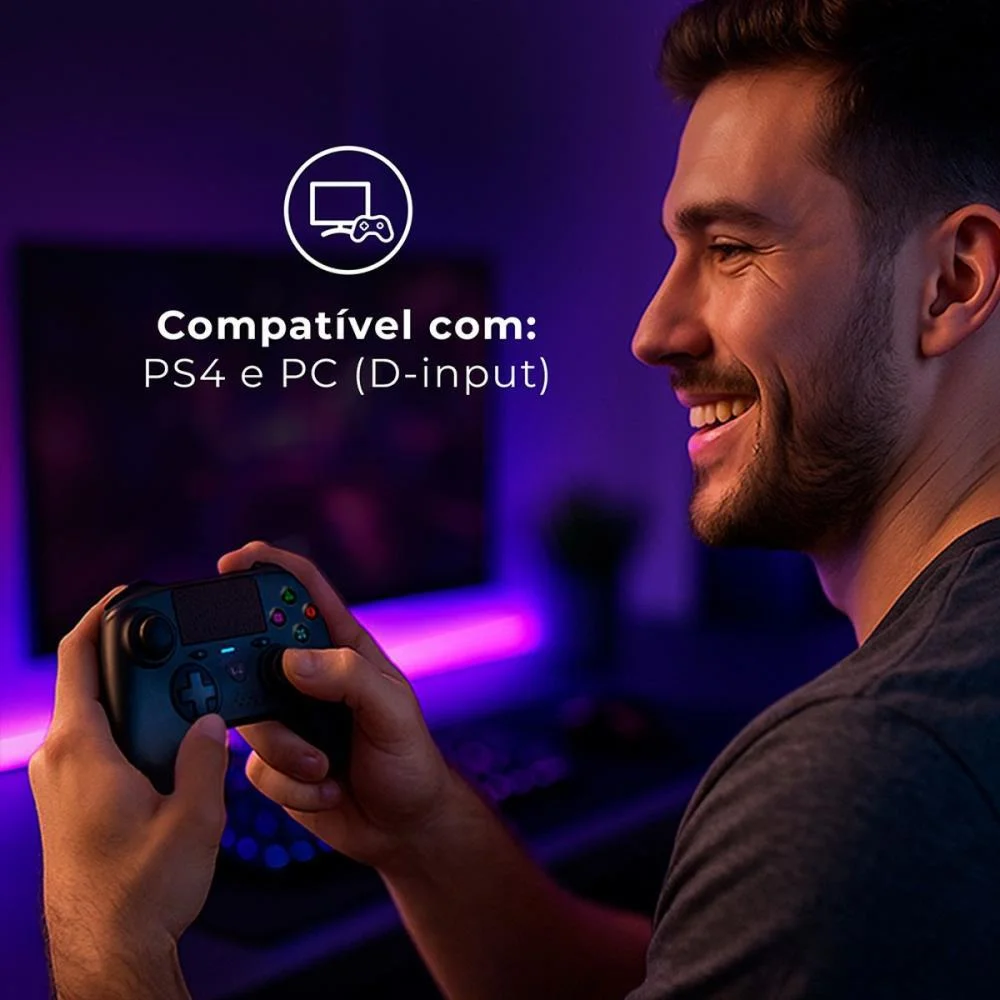 Controle Para Jogo Mine Pro Bluetooth Ps4/Pc Pt Multi (Unidade) - imagem 7