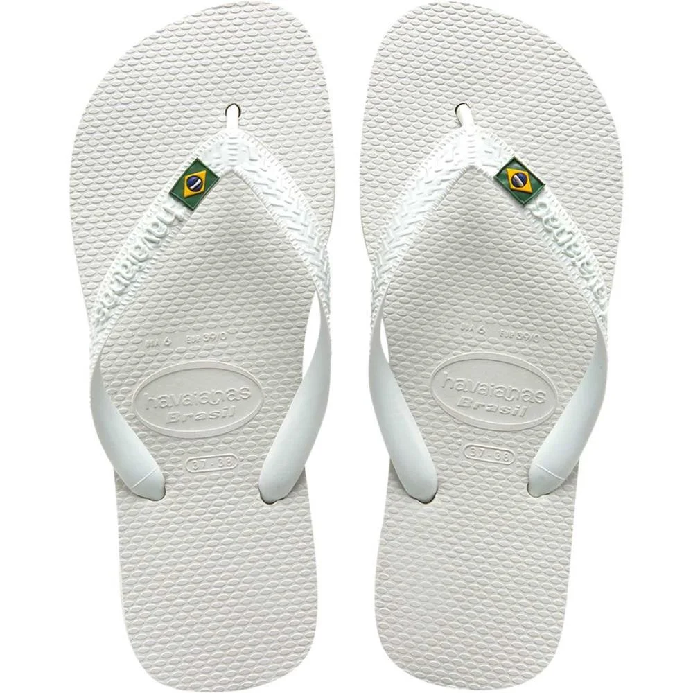 Chinelo Havaianas Unissex Brasil 37/8 Branco Havaianas (Par) - imagem 3