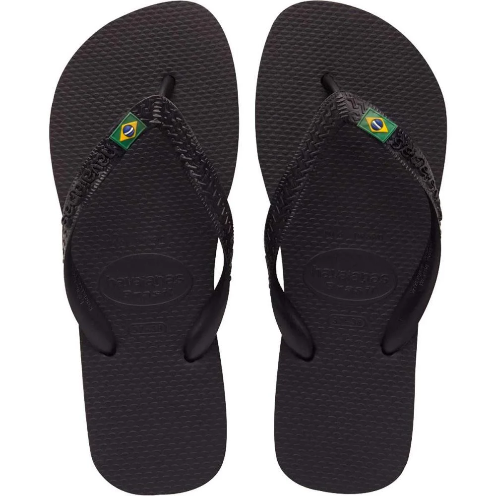 Chinelo Havaianas Unissex Brasil 37/8 Preto Havaianas (Par) - imagem 4