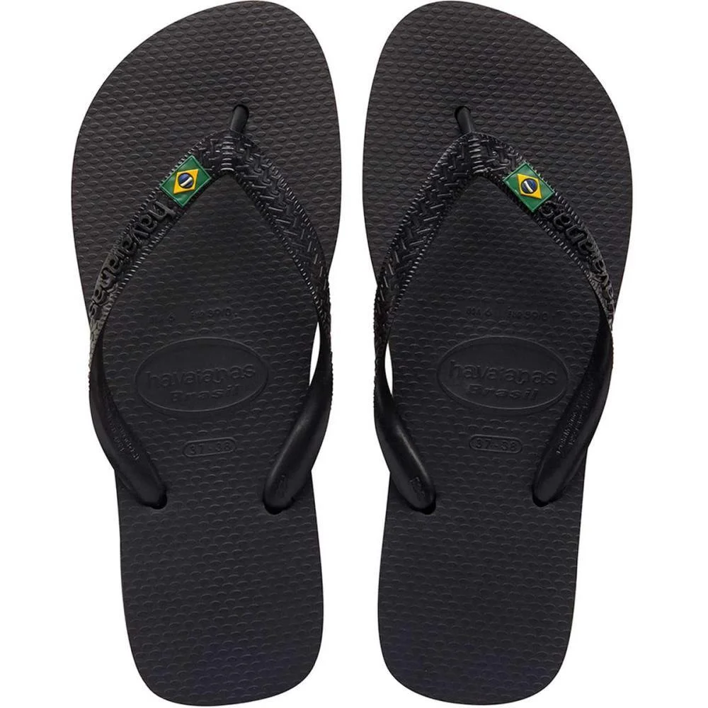 Chinelo Havaianas Unissex Brasil 39/0 Preto Havaianas (Par) - imagem 3