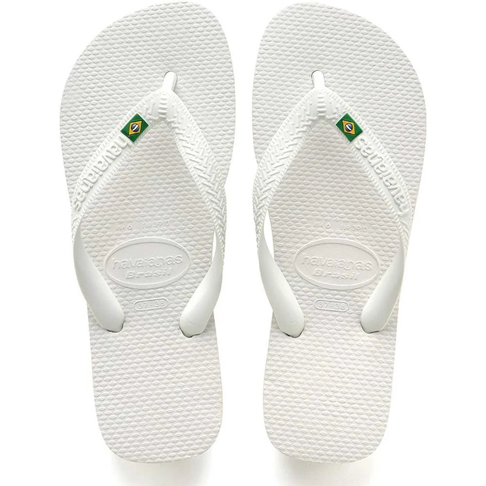 Chinelo Havaianas Unissex Brasil 45/6 Branco Havaianas (Par) - imagem 3