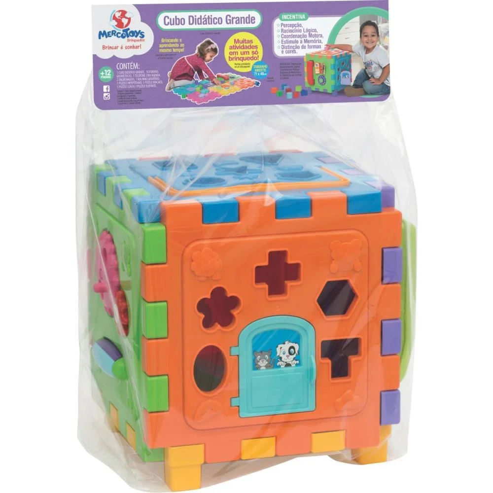 Brinquedo Educativo Cubo Didatico Grande 2 Em 1 Merco Toys (Unidade) - imagem 7
