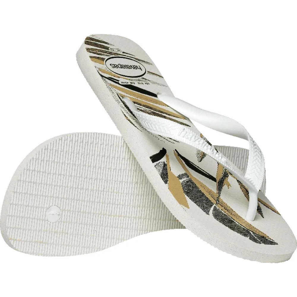 Chinelo Havaianas Masculino Aloha 39/0 Branco/Verde Olive Havaianas (Par) - imagem 6