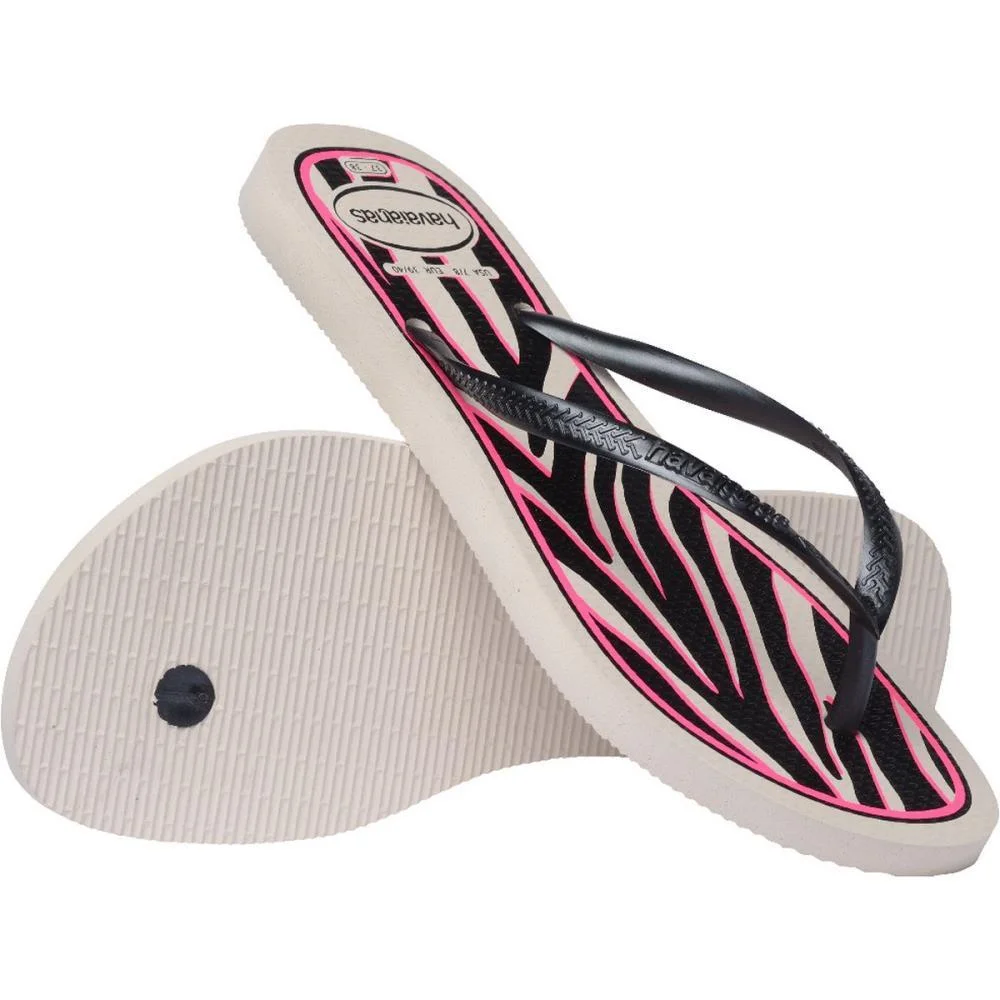Chinelo Havaianas Feminino Slim Animals 37/8 Bege Palha Havaianas (Par) - imagem 5