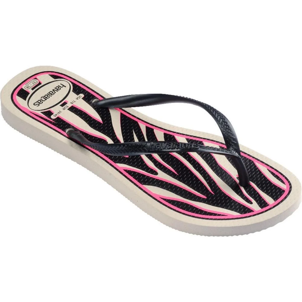 Chinelo Havaianas Feminino Slim Animals 39/0 Bege Palha Havaianas (Par) - imagem 3