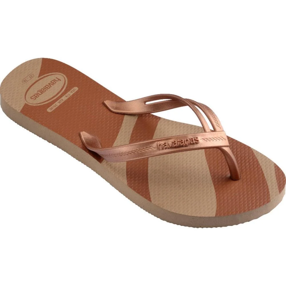 Chinelo Havaianas Feminino Elegance Print 37/8 Rose Gold Havaianas (Par) - imagem 3