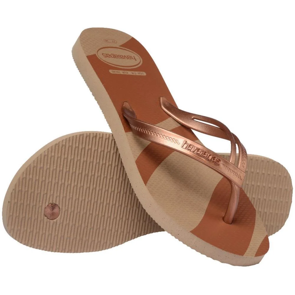 Chinelo Havaianas Feminino Elegance Print 39/0 Rose Gold Havaianas (Par) - imagem 5