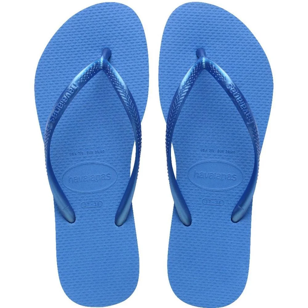 Chinelo Havaianas Feminino Slim 37/8 Azul Brilhante Havaianas (Par) - imagem 2