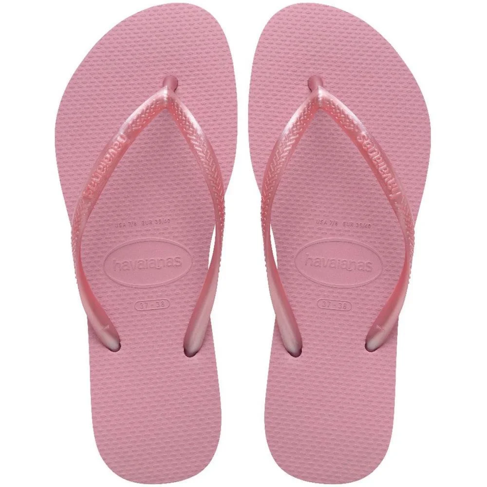 Chinelo Havaianas Feminino Slim 39/0 Rosa Chiffon Havaianas (Par) - imagem 3