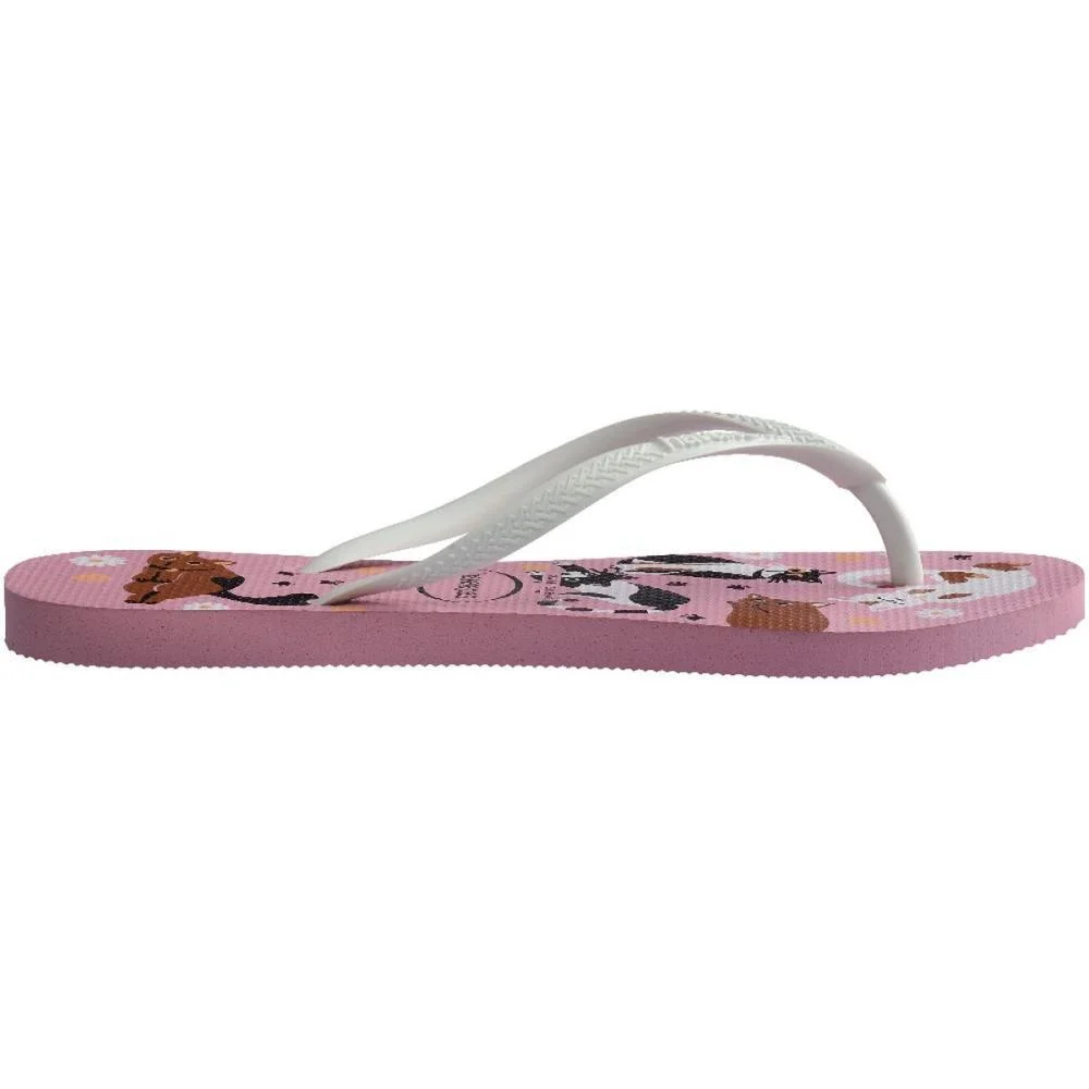 Chinelo Havaianas Feminino Slim Pets 35/6 Rosa Chiffon Havaianas (Par) - imagem 5