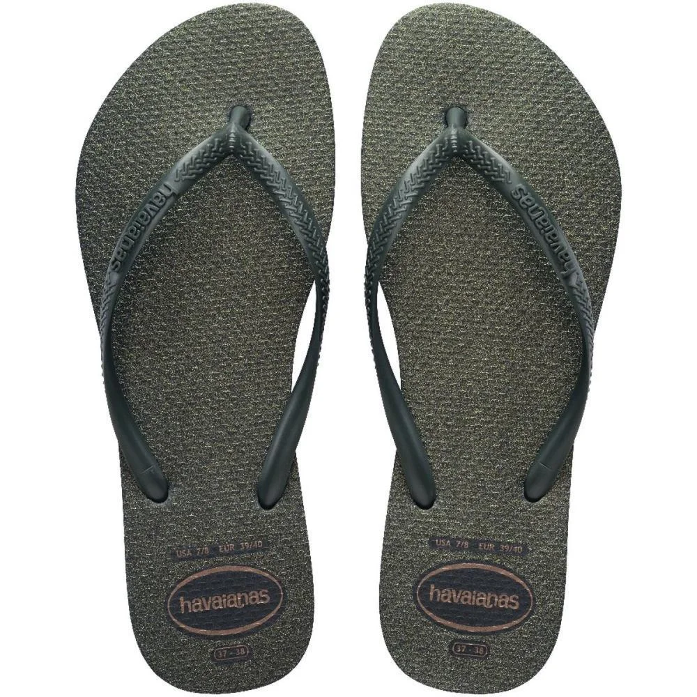 Chinelo Havaianas Feminino Slim Gloss 37/8 Verde Olive Havaianas (Par) - imagem 3