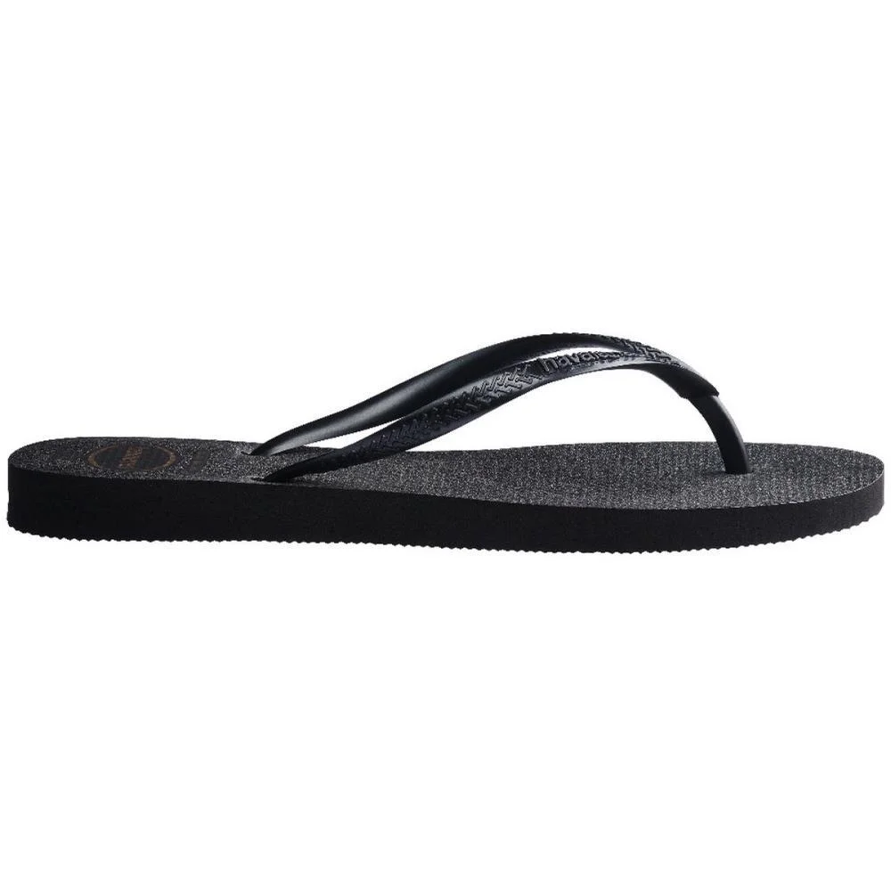 Chinelo Havaianas Feminino Slim Gloss 37/8 Preto/Prata Havaianas (Par) - imagem 5