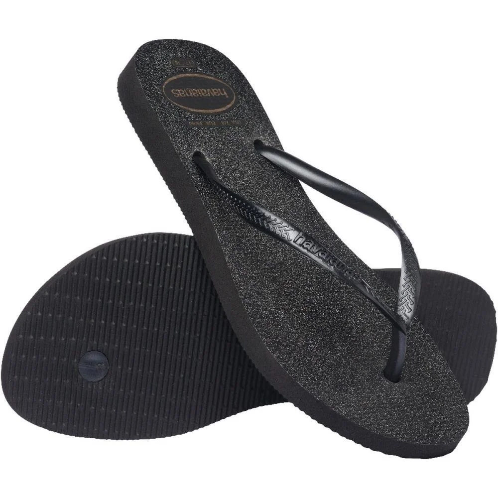 Chinelo Havaianas Feminino Slim Gloss 37/8 Preto/Prata Havaianas (Par) - imagem 6