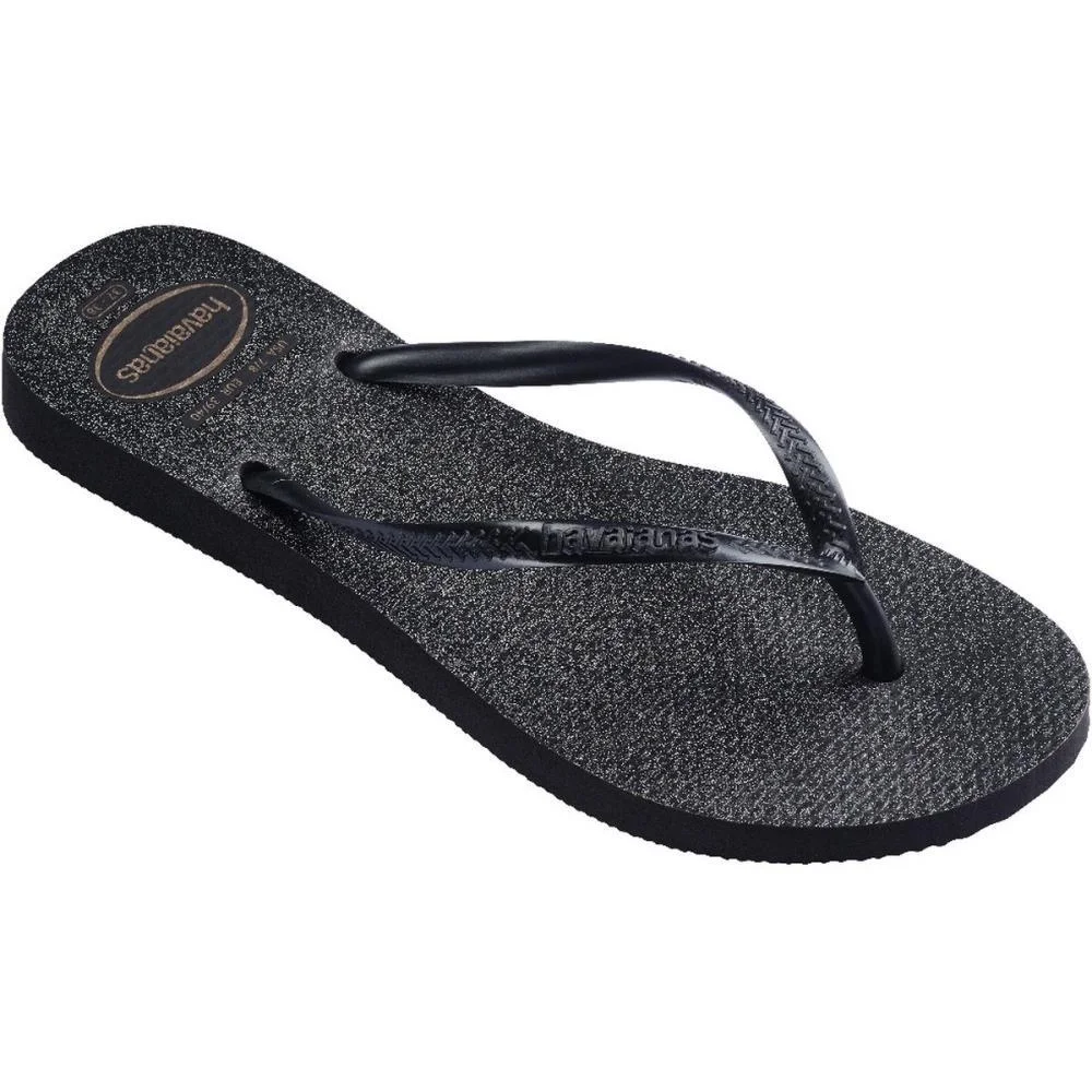 Chinelo Havaianas Feminino Slim Gloss 39/0 Preto/Prata Havaianas (Par) - imagem 4