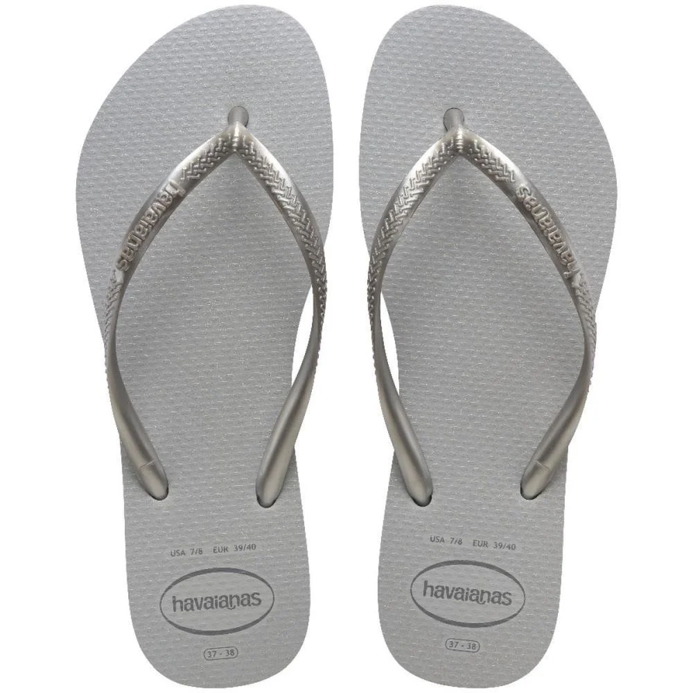 Chinelo Havaianas Feminino Slim Gloss 39/0 Cinza Gelo Havaianas (Par) - imagem 2