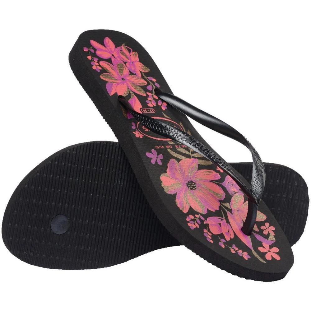 Chinelo Havaianas Feminino Slim Organic 35/6 Preto/Ouro Havaianas (Par) - imagem 6