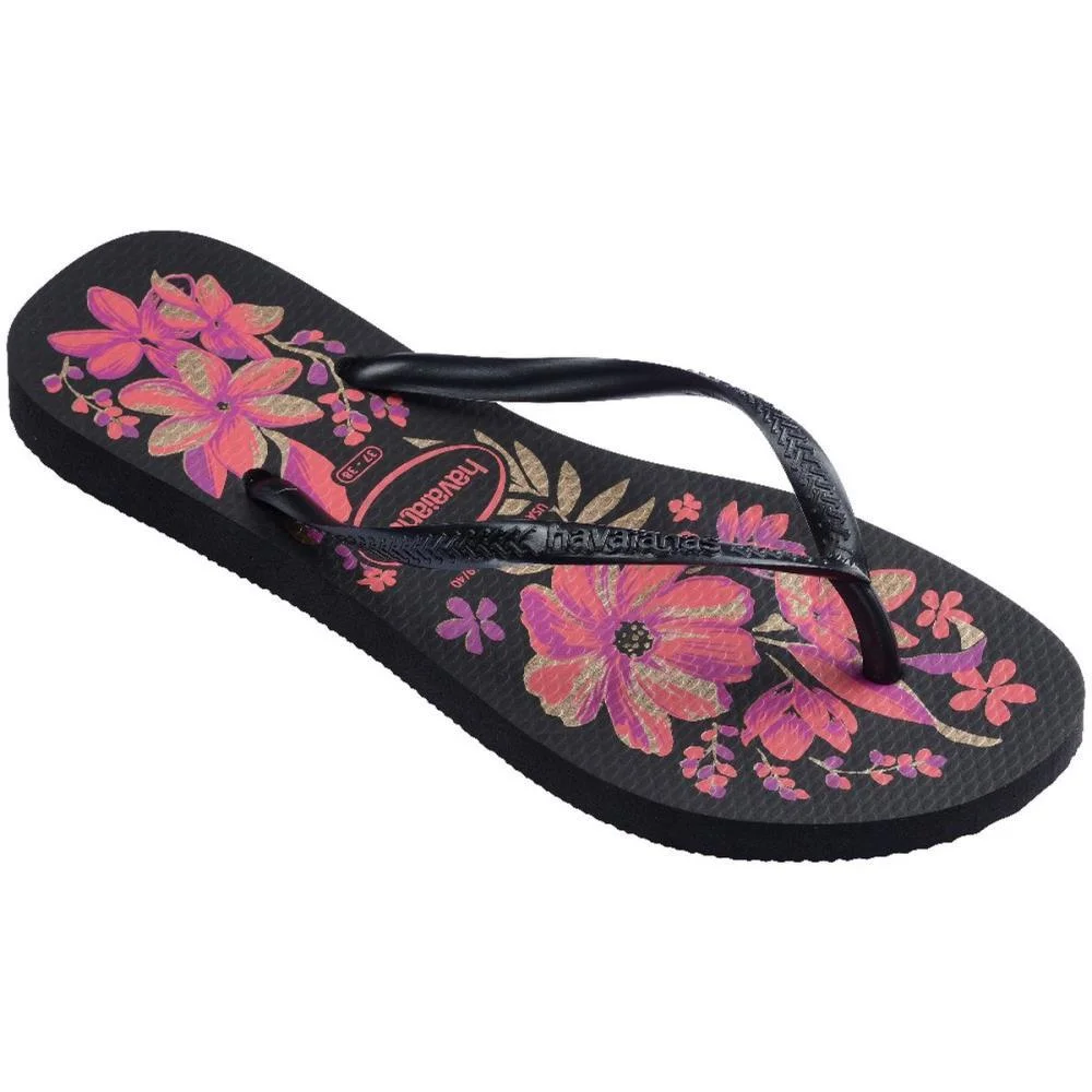 Chinelo Havaianas Feminino Slim Organic 39/0 Preto/Ouro Havaianas (Par) - imagem 4