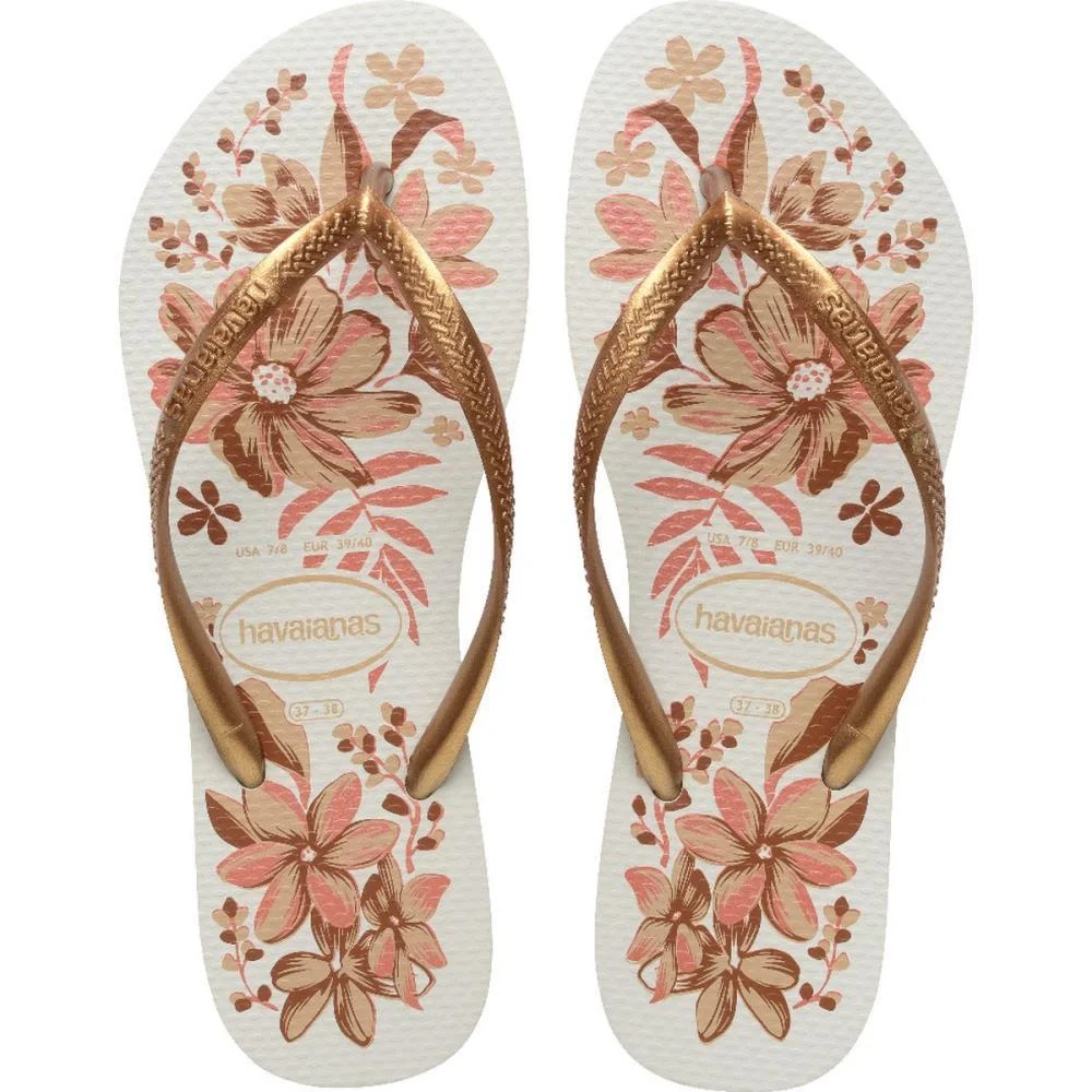 Chinelo Havaianas Feminino Slim Organic 37/8 Branco/Ouro Havaianas (Par) - imagem 3