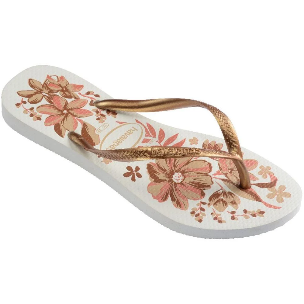 Chinelo Havaianas Feminino Slim Organic 37/8 Branco/Ouro Havaianas (Par) - imagem 4