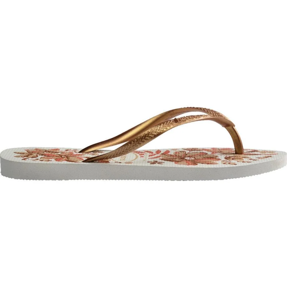 Chinelo Havaianas Feminino Slim Organic 39/0 Branco/Ouro Havaianas (Par) - imagem 5