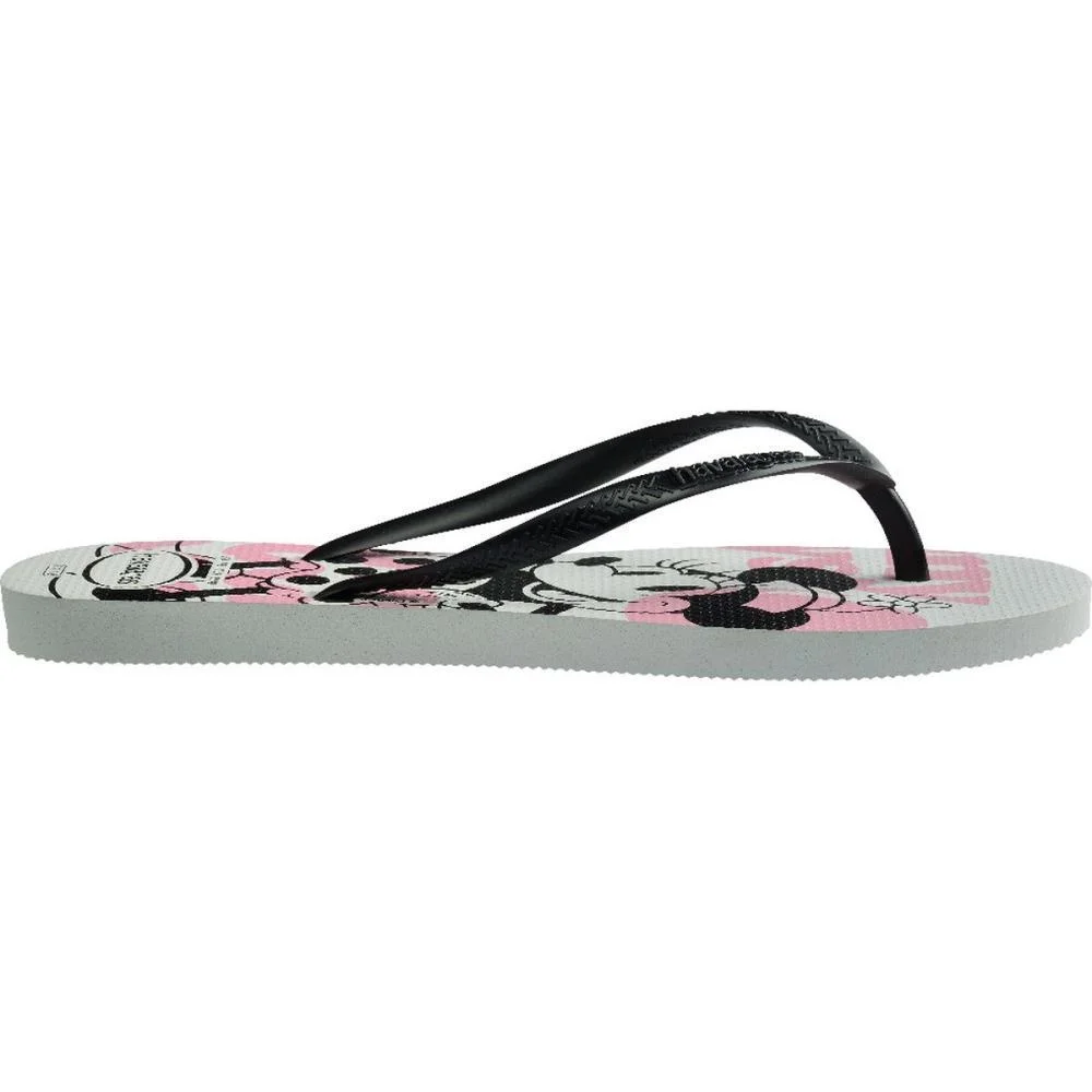 Chinelo Havaianas Feminino Slim Disney 35/6 Branco/Preto Havaianas (Par) - imagem 4