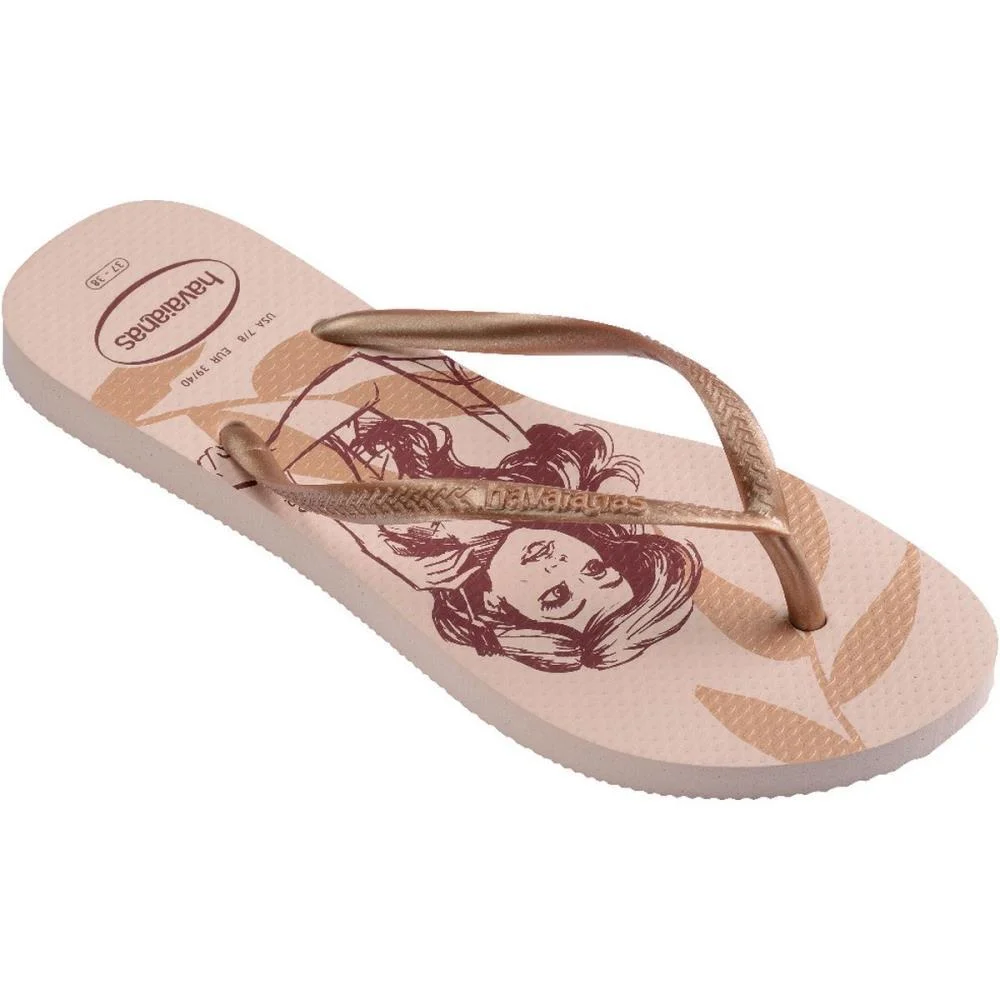 Chinelo Havaianas Feminino Slim Disney 35/6 Rosa Ballet Havaianas (Par) - imagem 3