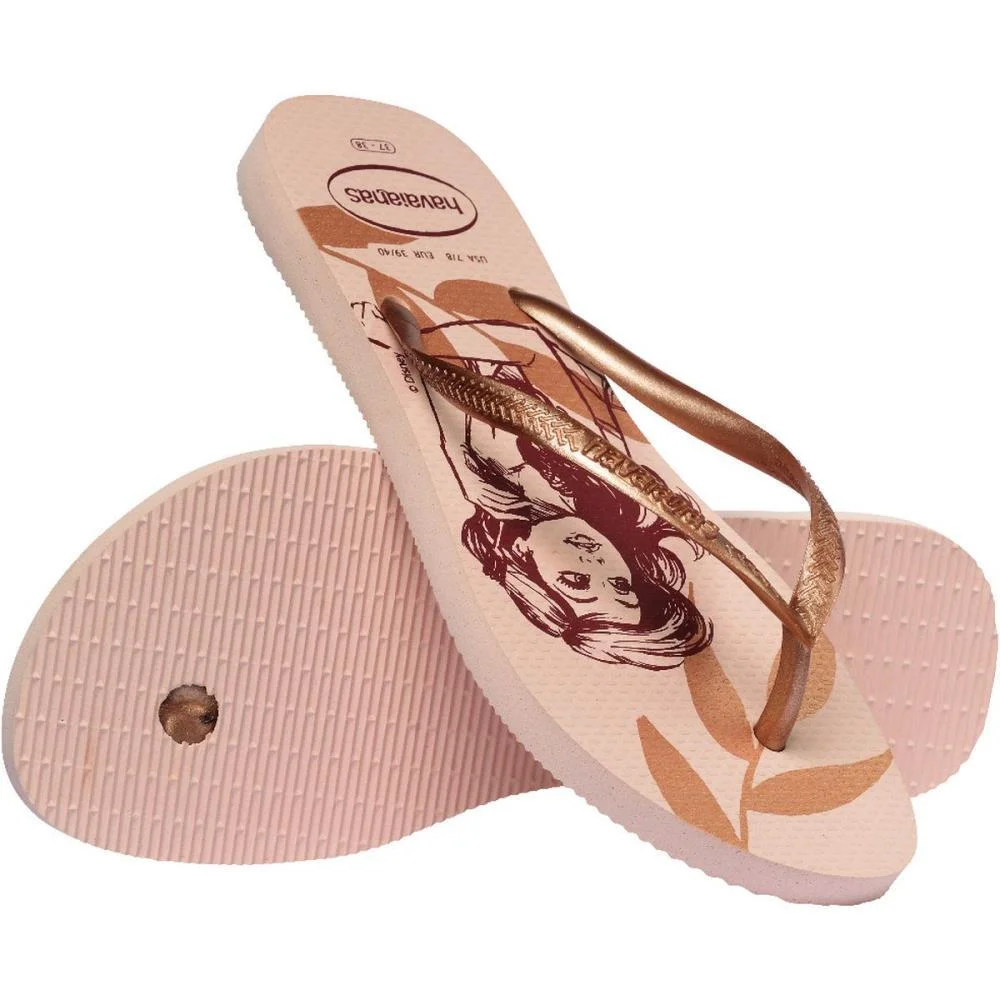 Chinelo Havaianas Feminino Slim Disney 39/0 Rosa Ballet Havaianas (Par) - imagem 5
