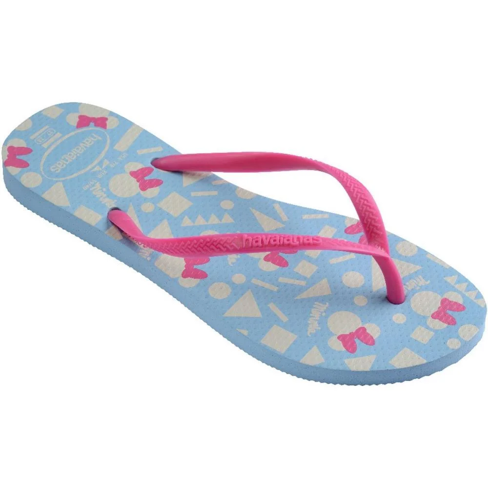 Chinelo Havaianas Feminino Slim Disney 35/6 Azul/Rosa Havaianas (Par) - imagem 3
