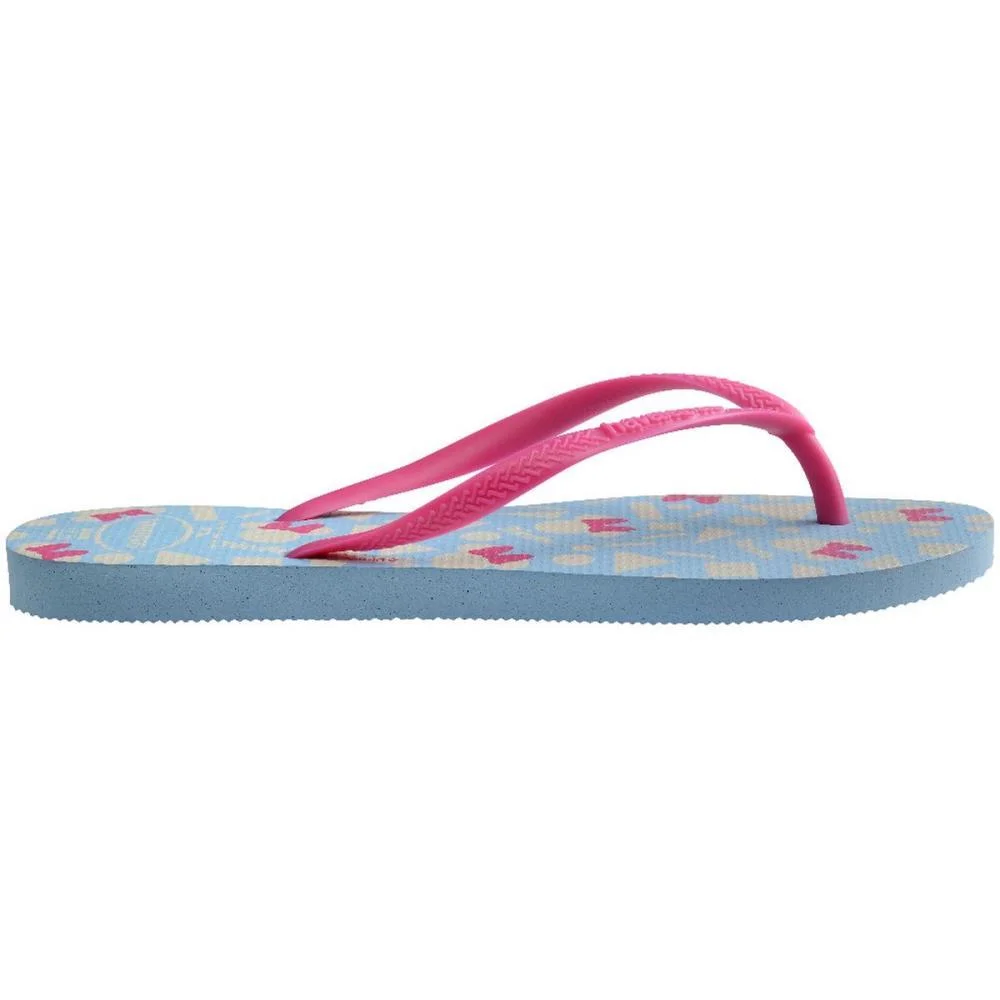 Chinelo Havaianas Feminino Slim Disney 39/0 Azul/Rosa Havaianas (Par) - imagem 4