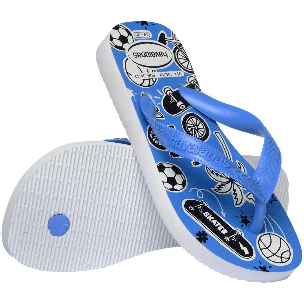 Chinelo Havaianas Infantil Kids Athletic 31/2 Branco/Azul Havaianas (Par) - imagem 5