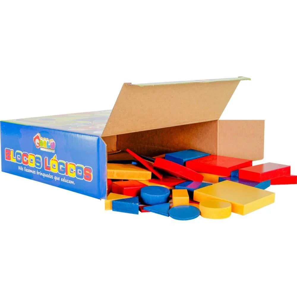 Brinquedo Pedagogico Madeira Blocos Logicos 48 Pcs Carlu (Unidade) - imagem 6