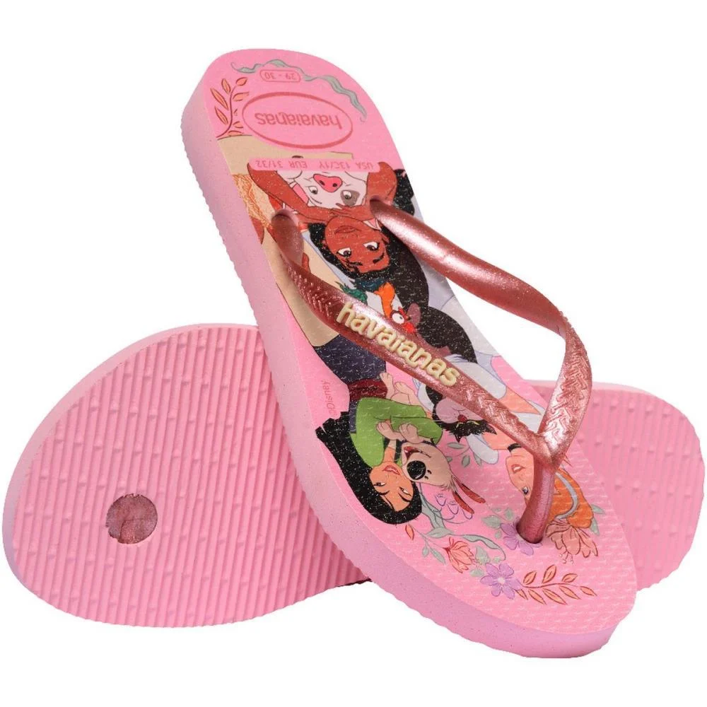 Chinelo Havaianas Infantil Princesas Slim Kids 25/6 Rosa Havaianas (Par) - imagem 5