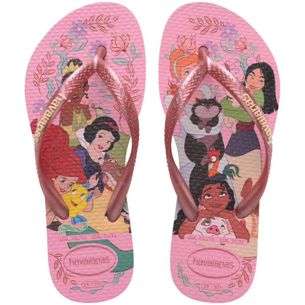 Chinelo Havaianas Infantil Princesas Slim Kids 31/2 Rosa Havaianas (Par) - imagem 2