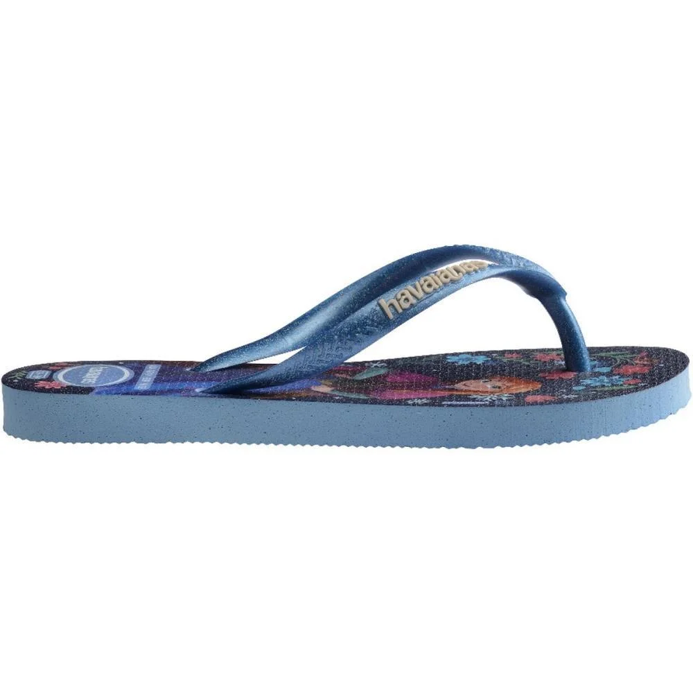 Chinelo Havaianas Infantil Princesas Slim Kids 27/8 Azul Havaianas (Par) - imagem 4
