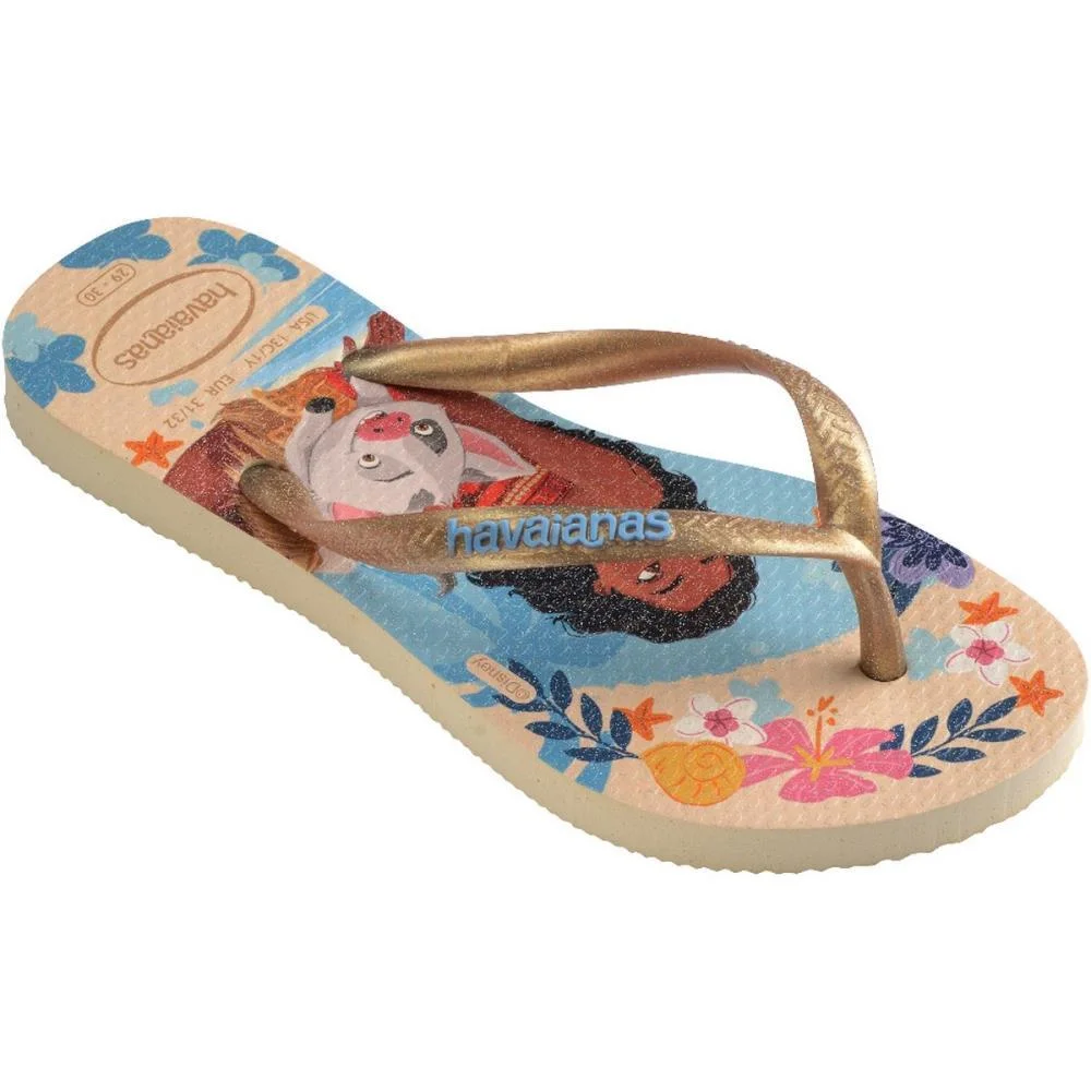 Chinelo Havaianas Infantil Princesas Slim Kids 31/2 Palha Havaianas (Par) - imagem 3