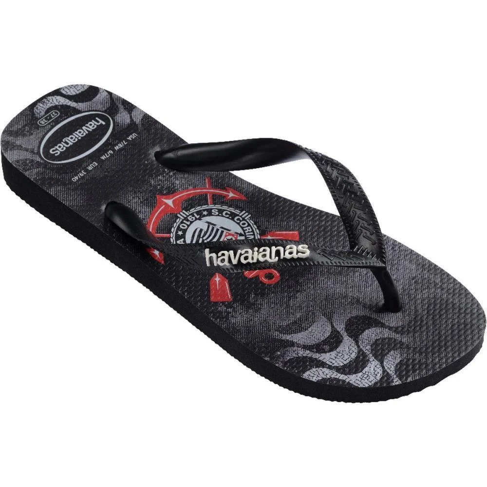 Chinelo Havaianas Masculino Top Corinthians 37/8 Preto Havaianas (Par) - imagem 3