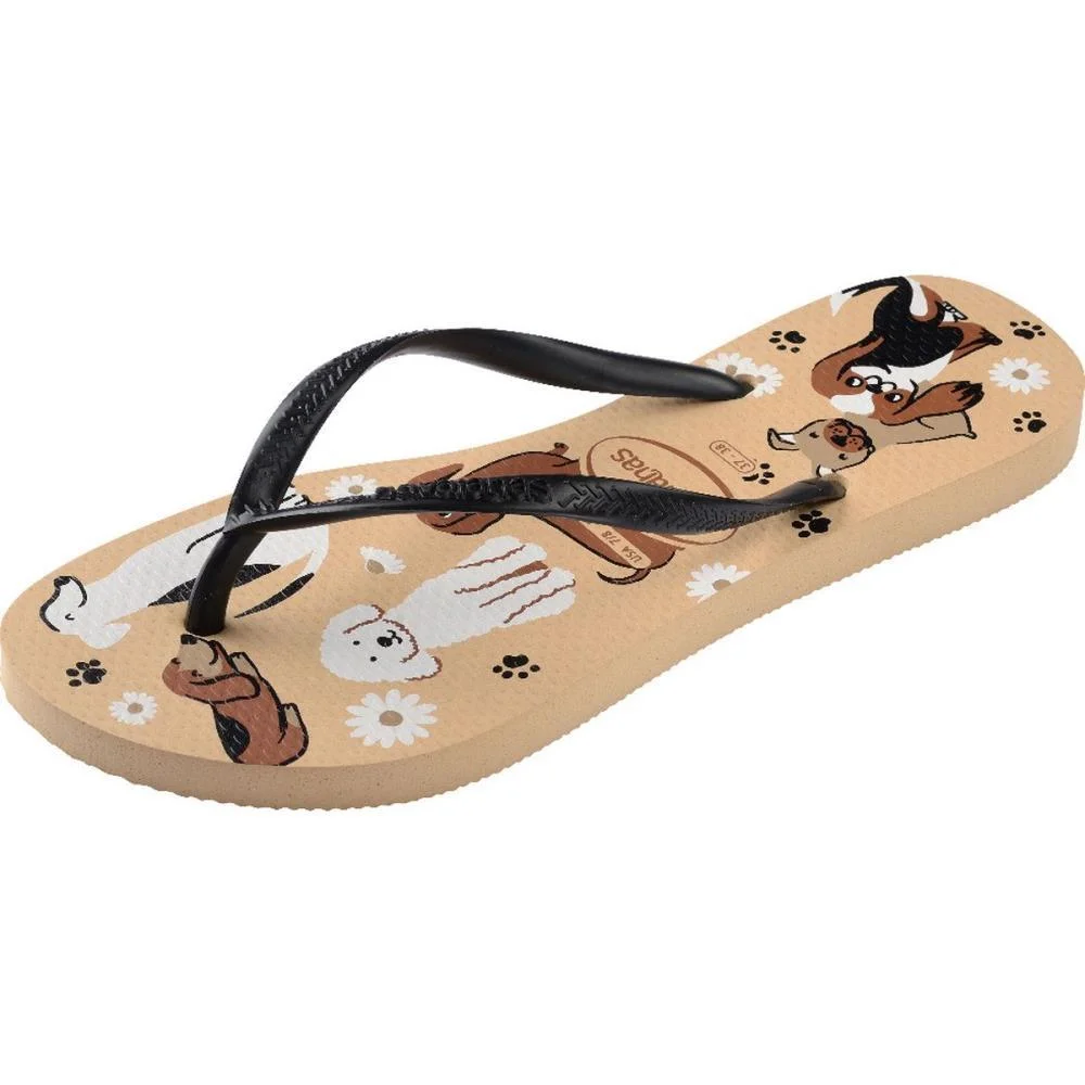 Chinelo Havaianas Feminino Slim Pets 33/4 Preto/Dourado Havaianas (Par) - imagem 4