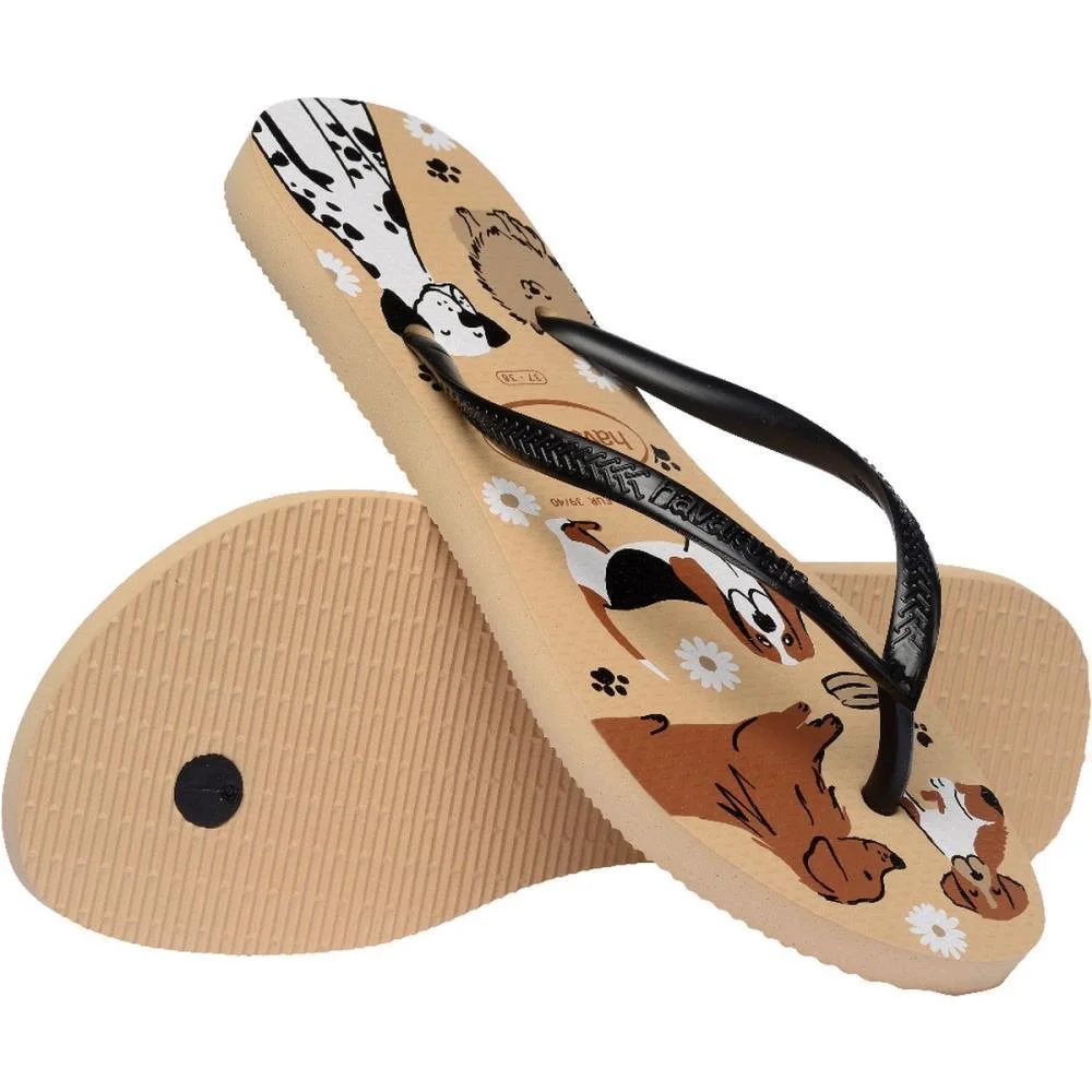 Chinelo Havaianas Feminino Slim Pets 33/4 Preto/Dourado Havaianas (Par) - imagem 6