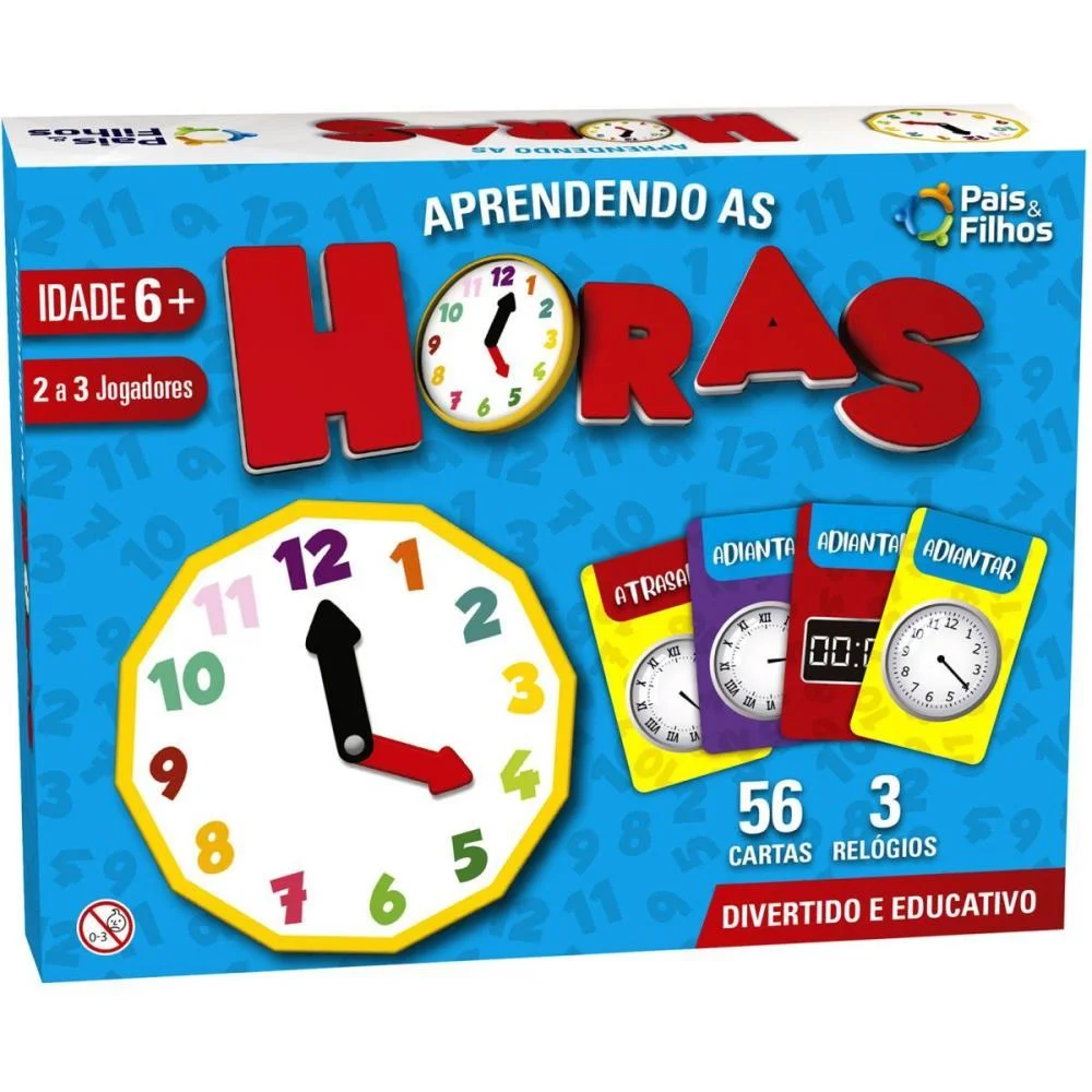 Brinquedo Pedagogico Aprendendo As Horas Pais E Filhos (Unidade) - imagem 3