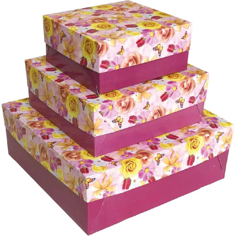 Caixa Para Presente Com Tampa Pq 16X16X7 4Mod. Cristina (Pct.c/20) - imagem 3