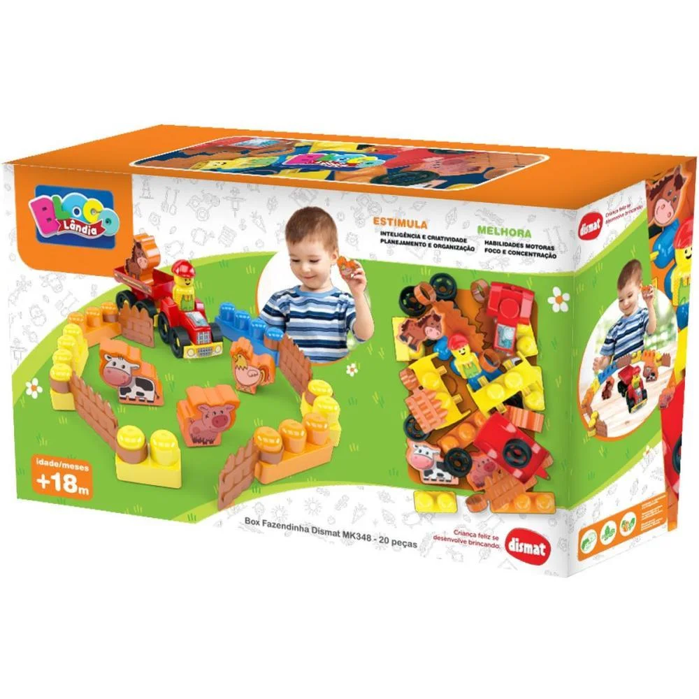 Brinquedo Educativo Box Fazendinha 20Pecas Dismat (Unidade) - imagem 4